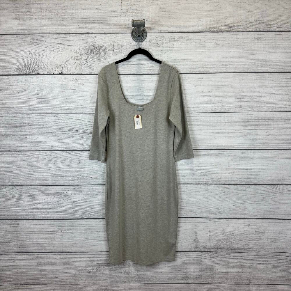 Bobi Los Angeles Women's Gray Soft 3/4 Sleeve Basic Dress Size XL